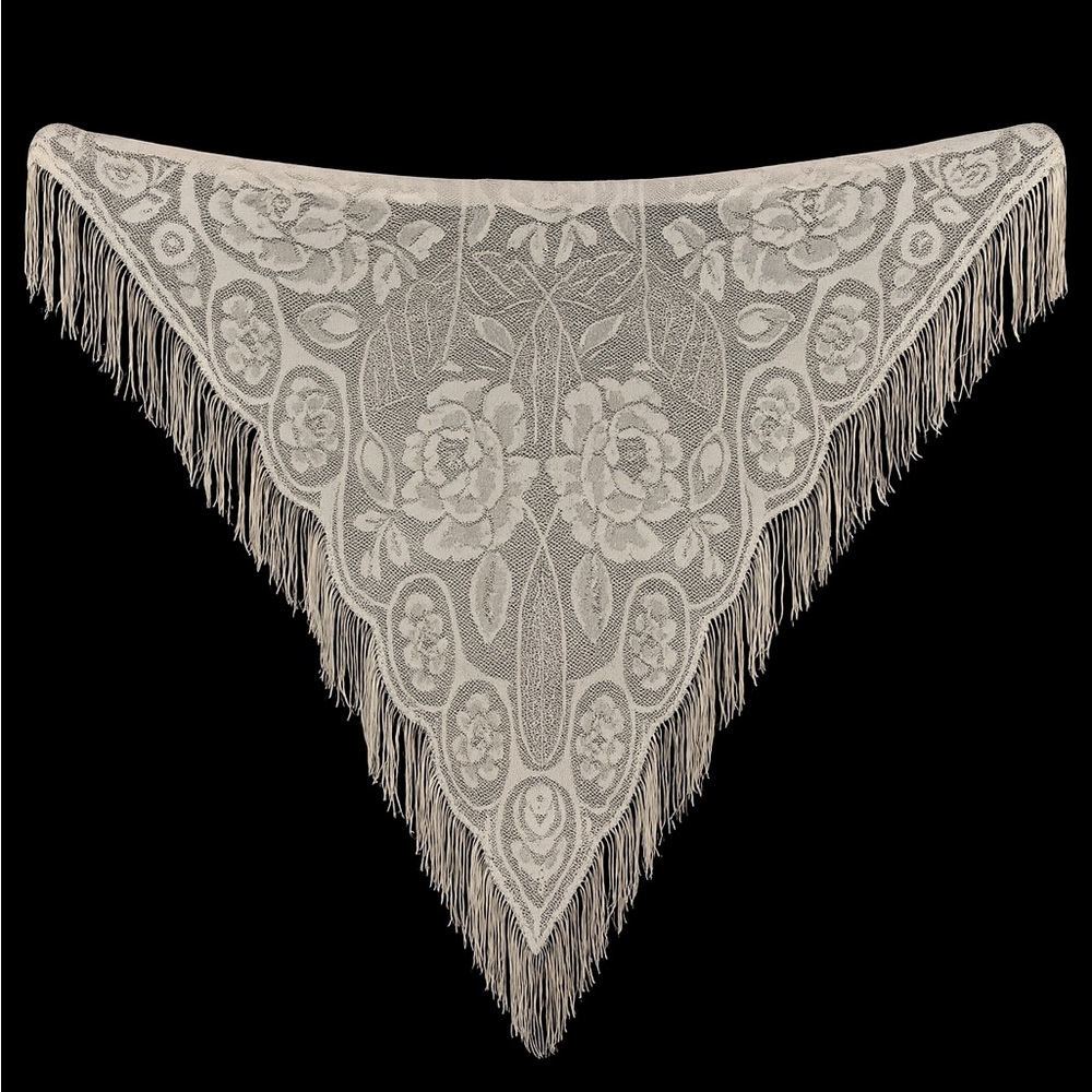 Vintage Scalloped Peony Flower Scarf
